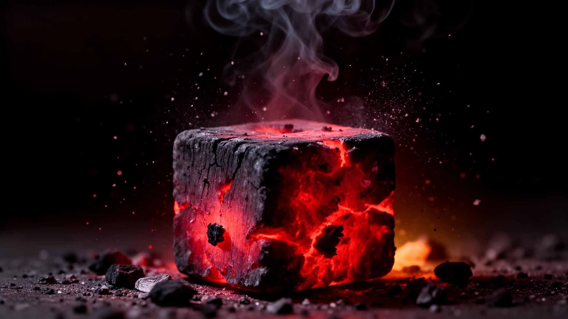 Glowing Hot Rox charcoal cube